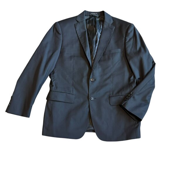 John Varvatos Black Button-Down Blazer Jacket Classic Wool Luxury Size 42R Men's